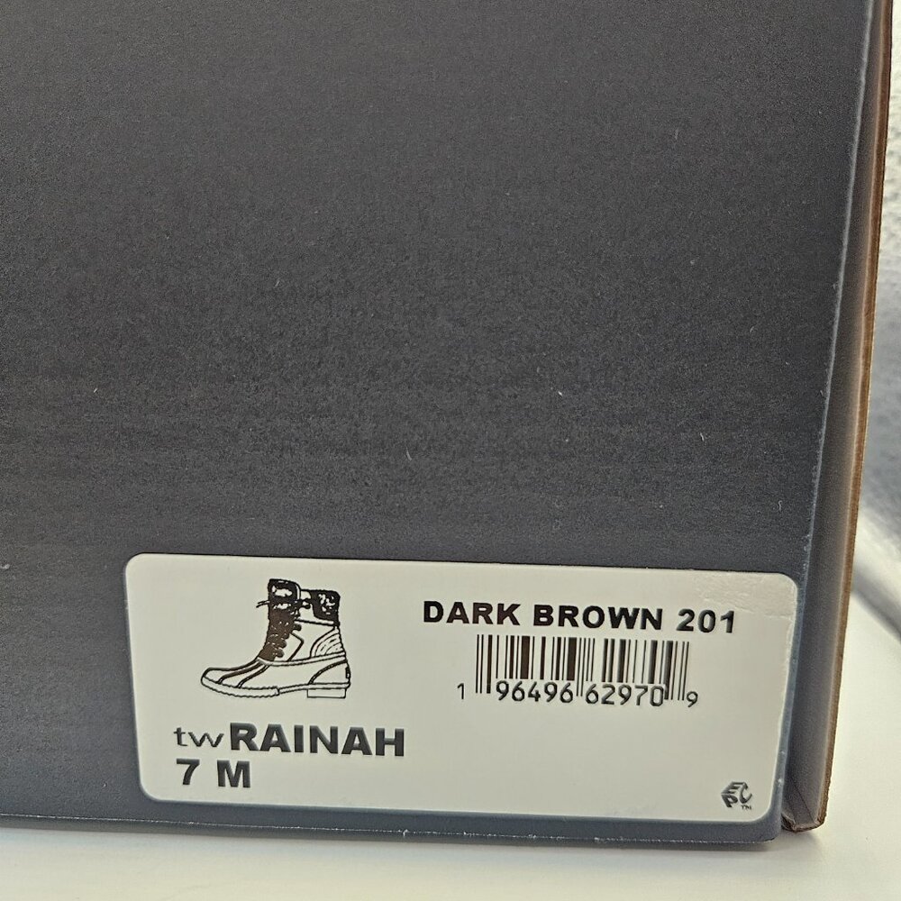 Tommy Hilfiger Women's Rainah Duck Booties Dark Brown Size 7m - Picture 8 of 8